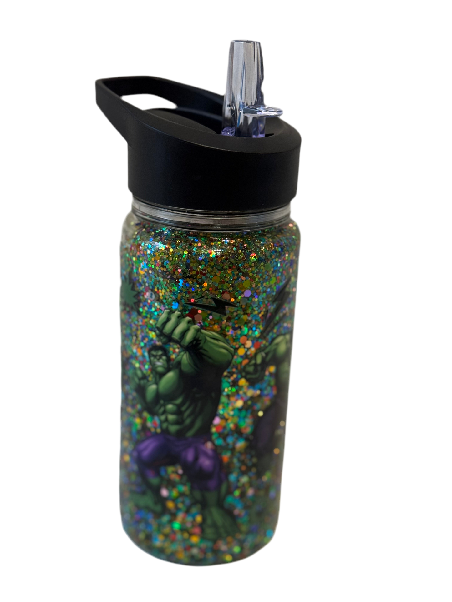 🟢 Hulk Green 10oz Snow Globe Tumbler Black Lid