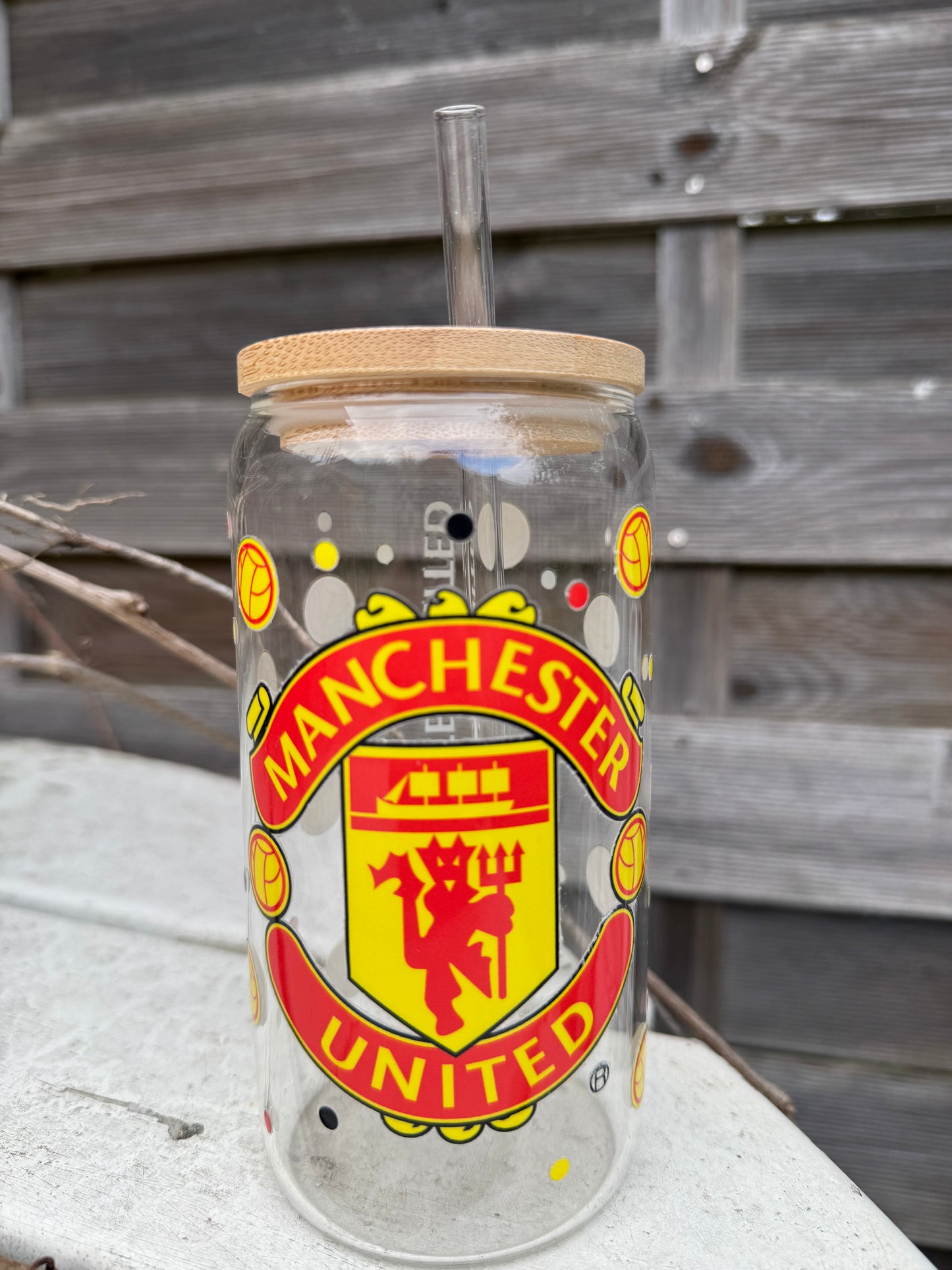 Manchester United 16oz/473ml Glass Tumbler