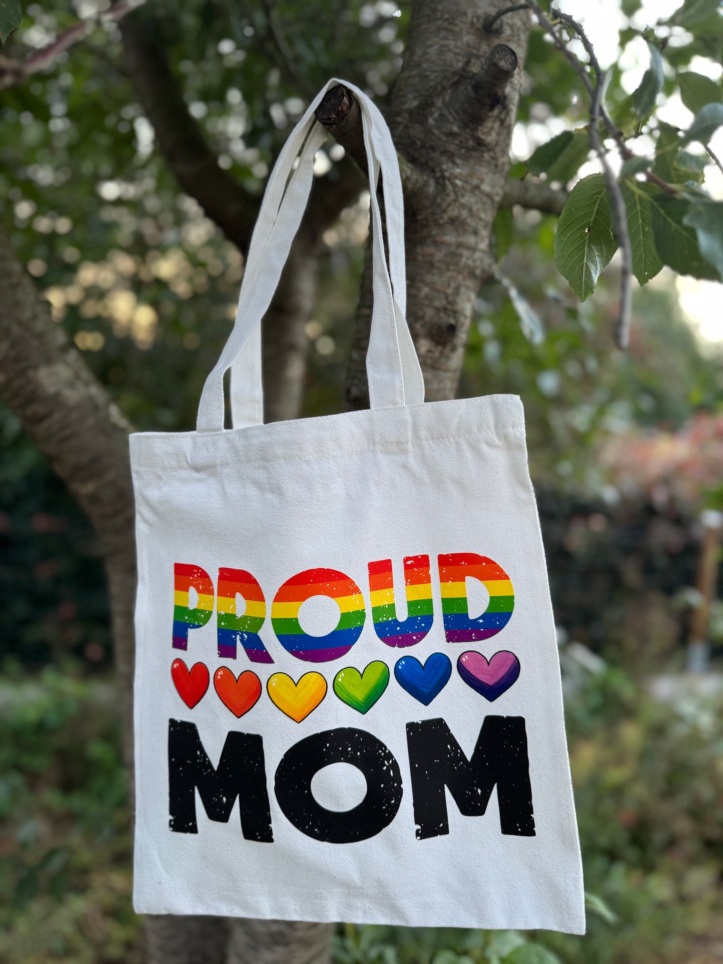 Proud Mom Rainbow Tote Bag Love Loud & Proud! 🌈🖤