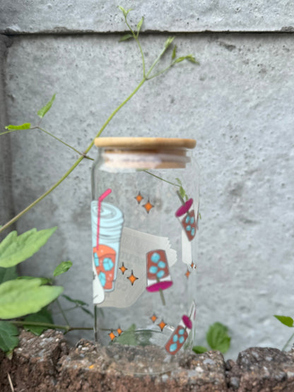 Hot Girls Drink Iced Coffee Glass Tumbler