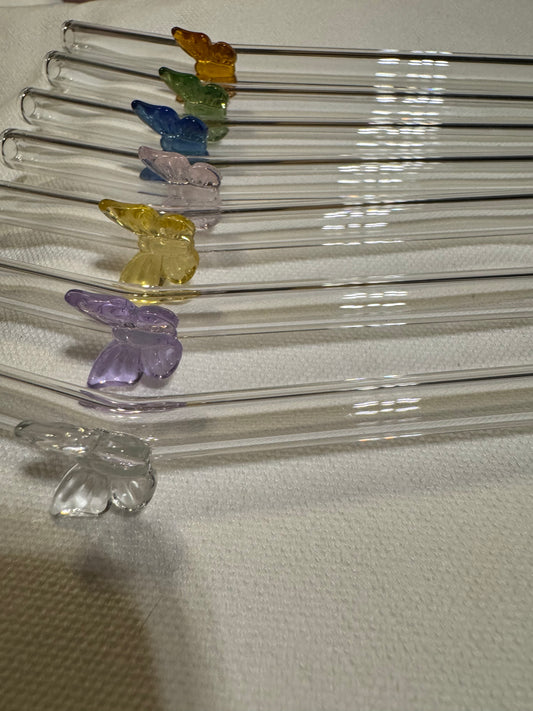 Butterfly Glass Straw
