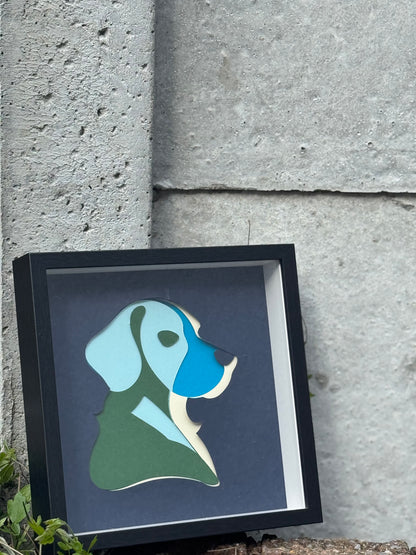 Custom Dog Silhouette Frame Minimalist Pet Portrait Gift