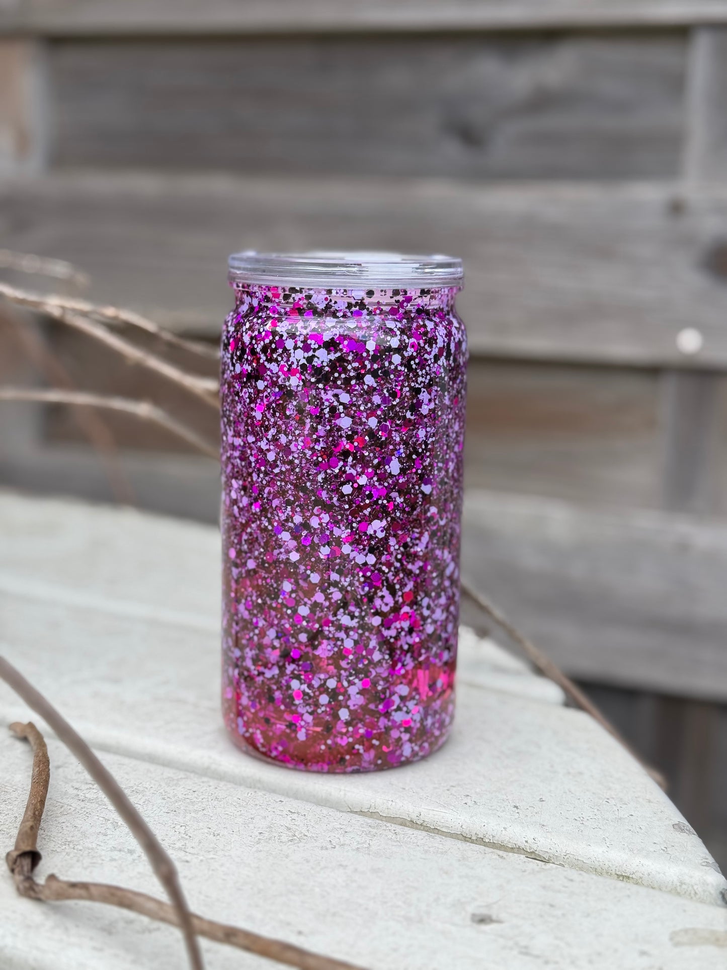 16 oz Lilac/Purple Snow Globe Tumbler Personalized Design Option