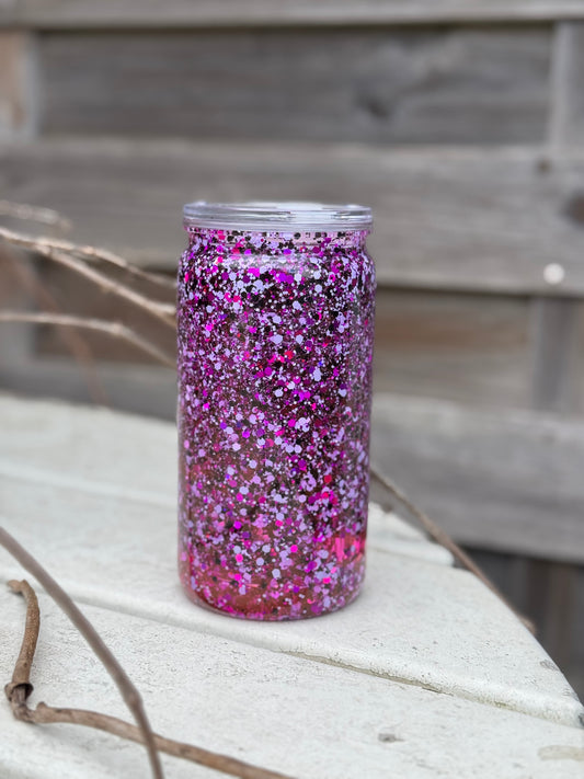16 oz Lilac/Purple Snow Globe Tumbler Personalized Design Option