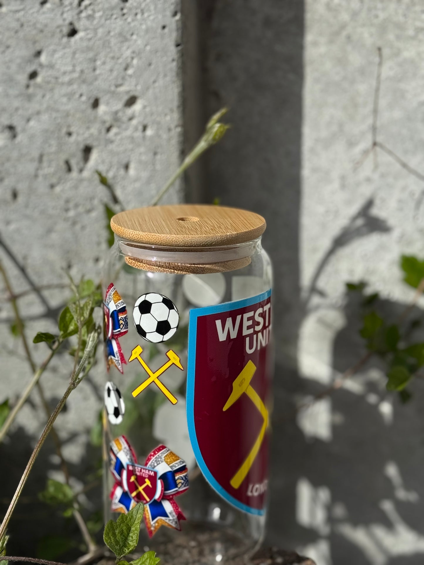 West Ham United Glass Tumbler 16oz