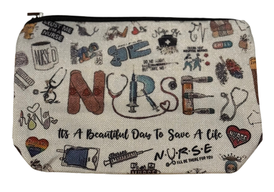 Nurse Zipper Pouch – “Beautiful Day to Save a Life”