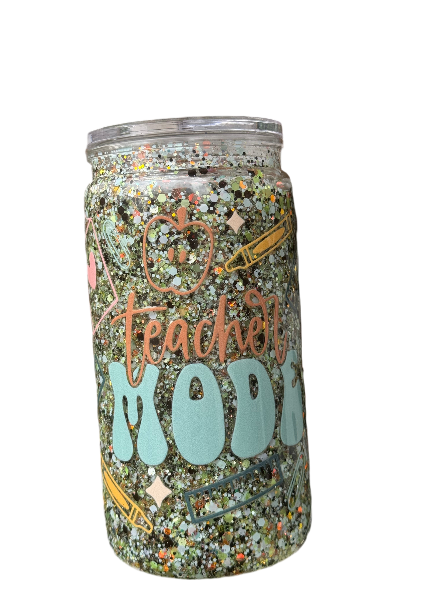 🍎 “Teacher Mode” 16oz/473ml Snow Globe Tumbler