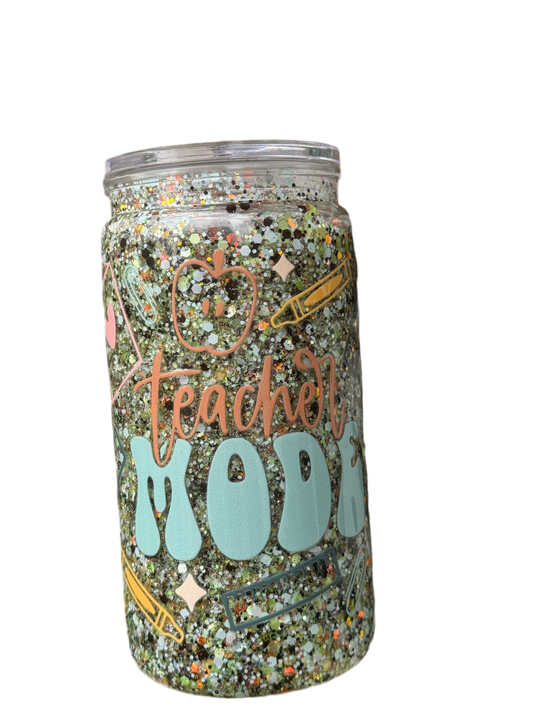 🍎 “Teacher Mode” 16oz/473ml Snow Globe Tumbler
