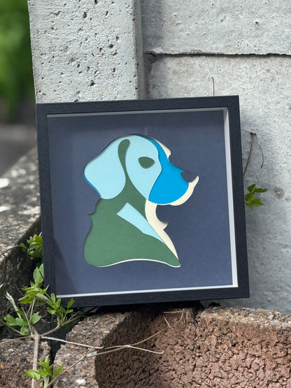 Custom Dog Silhouette Frame Minimalist Pet Portrait Gift