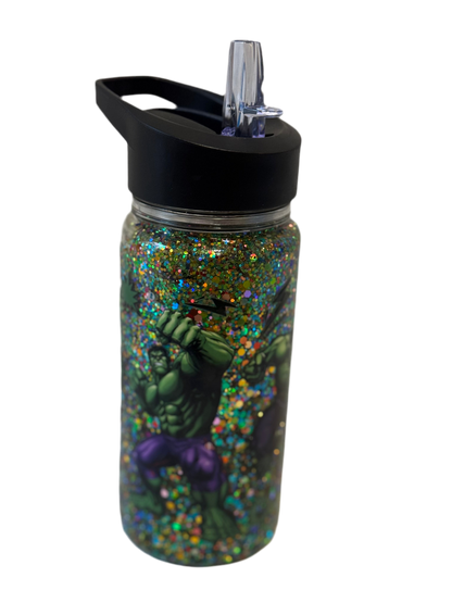 🟢 Hulk Green 10oz Snow Globe Tumbler Black Lid