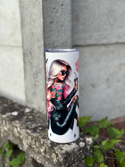 Rebel Rose Tumbler Tattoo Babe 20oz/591ml Stainless Steel