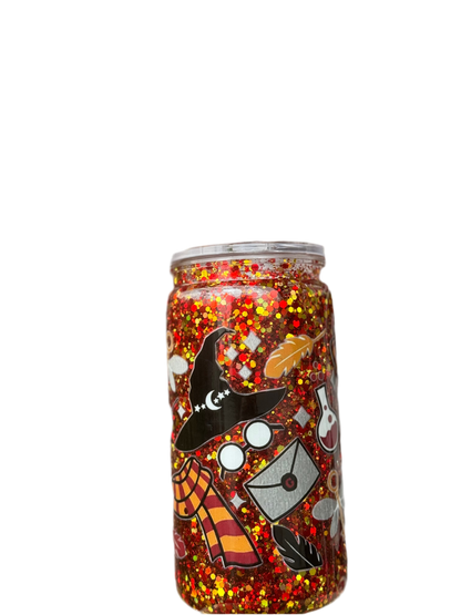 🪄 Harry Potter 16oz /473ml Snow Globe Tumbler Red & Gold Glitter