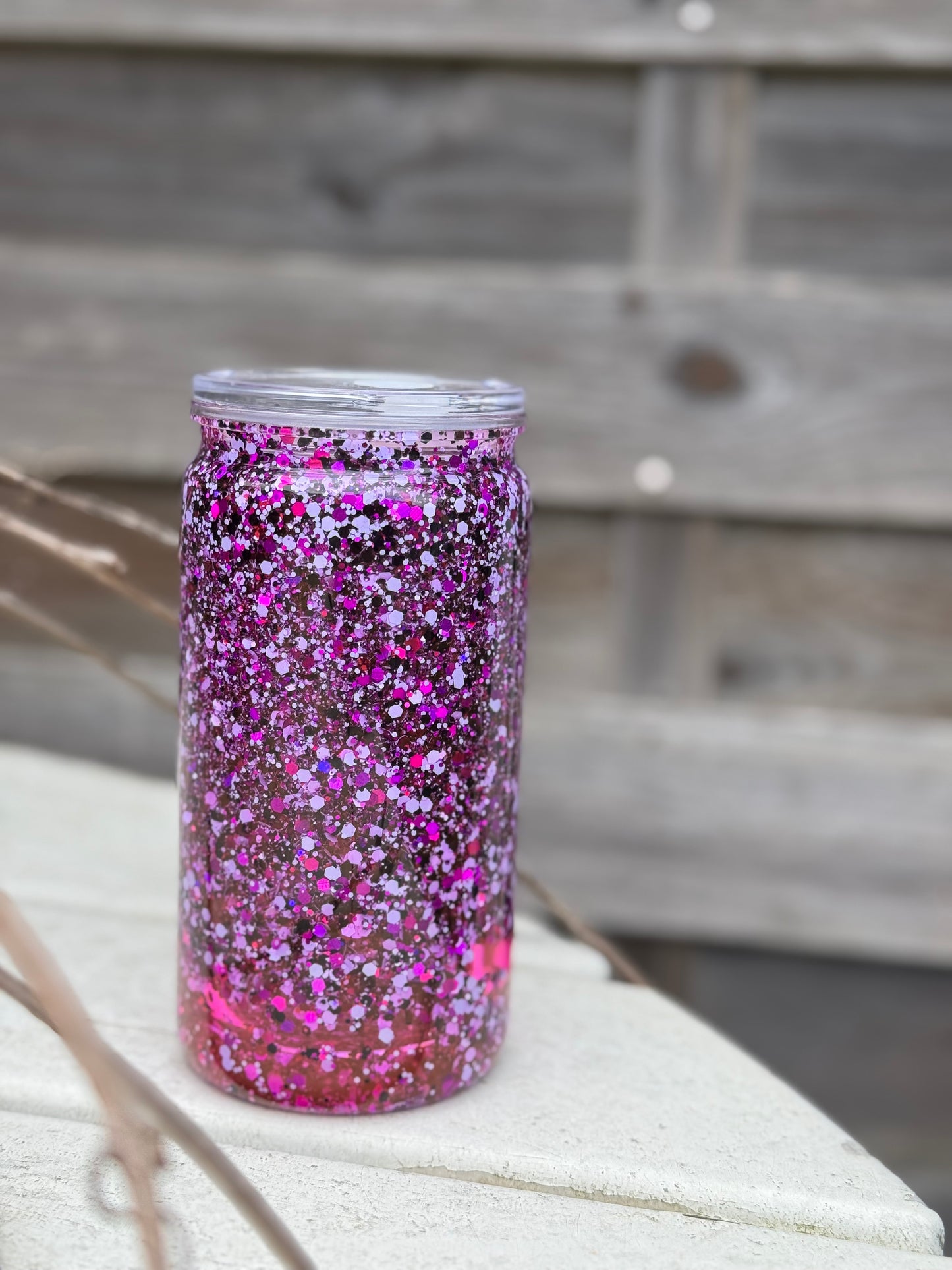 16 oz Lilac/Purple Snow Globe Tumbler Personalized Design Option
