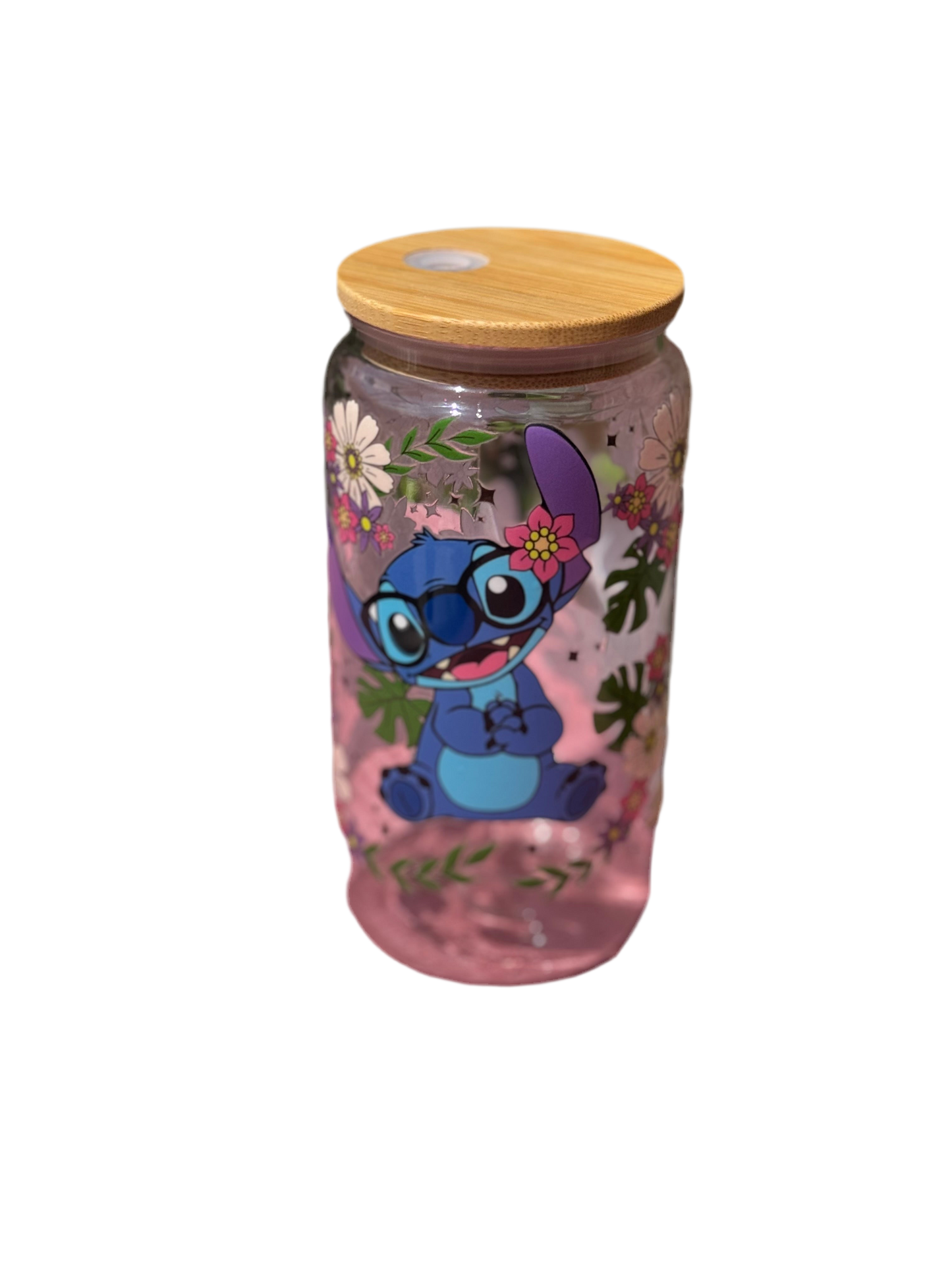 Stitch 16oz/473ml tumbler with bamboo lid and plastic straw