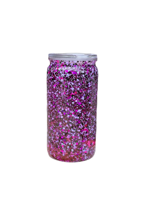 16 oz Lilac/Purple Snow Globe Tumbler Personalized Design Option