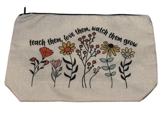 Floral Quote Zipper Pouch