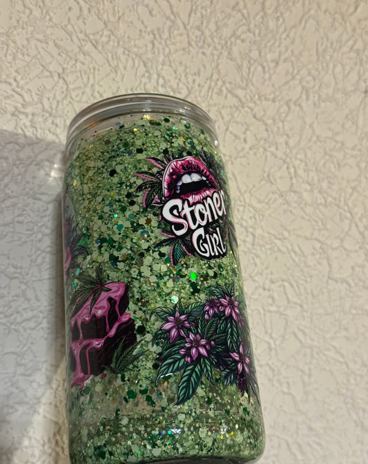 Stoner Girl Vibes 16 oz / 473ml Green Acrylic Tumbler