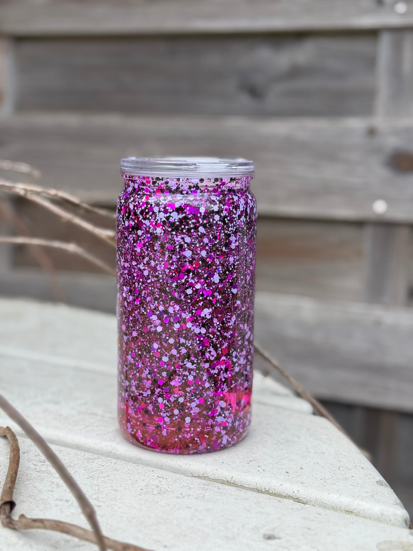 16 oz Lilac/Purple Snow Globe Tumbler Personalized Design Option
