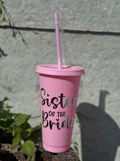Personalized Sister of the Bride Cup | Wedding Party Gift | Bridal Party Tumbler | Custom Wedding Cup | Bridal Shower Gift