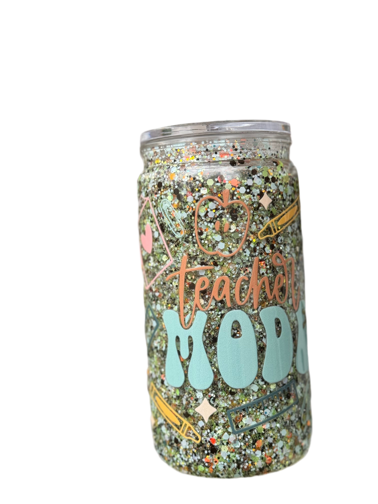 🍎 “Teacher Mode” 16oz/473ml Snow Globe Tumbler