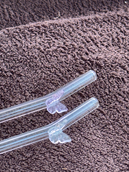 Butterfly Glass Straw