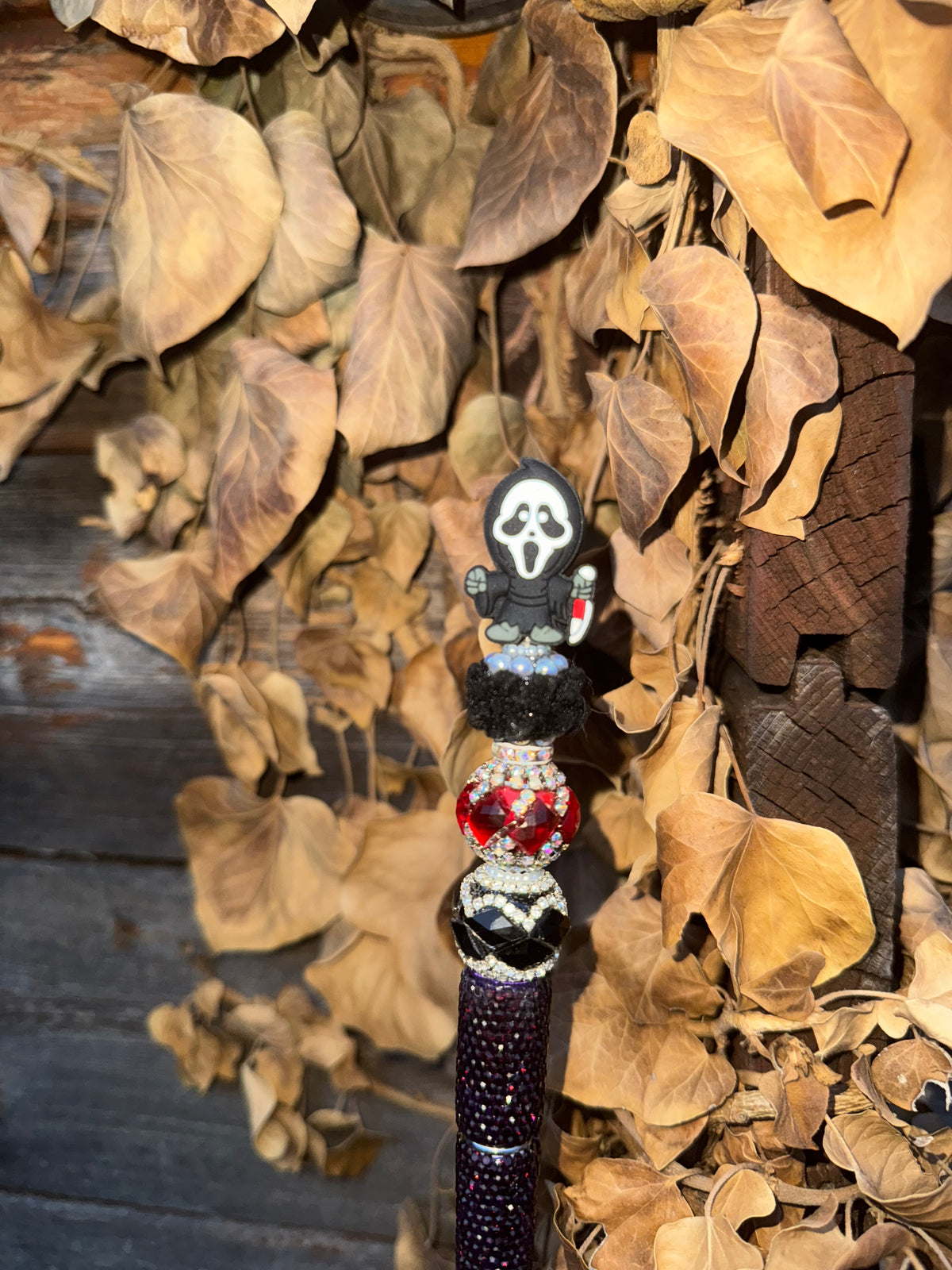 Ghostface Halloween Beaded Pen