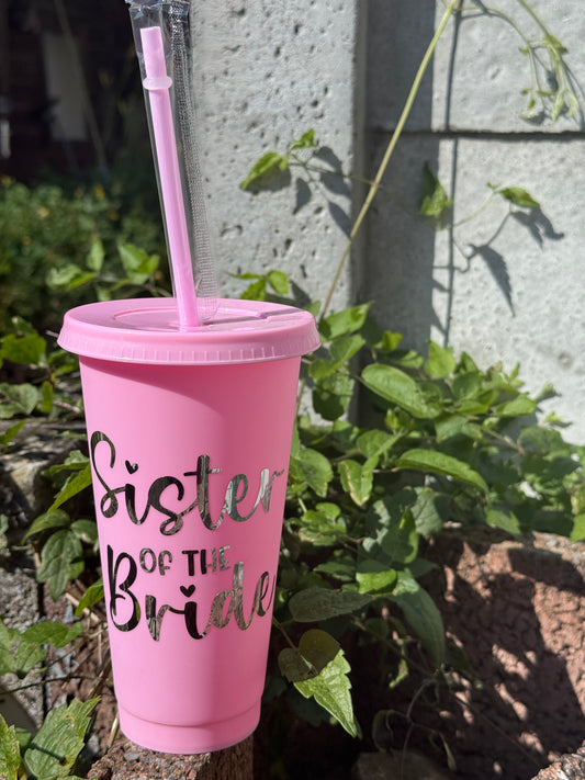 Personalized Sister of the Bride Cup | Wedding Party Gift | Bridal Party Tumbler | Custom Wedding Cup | Bridal Shower Gift