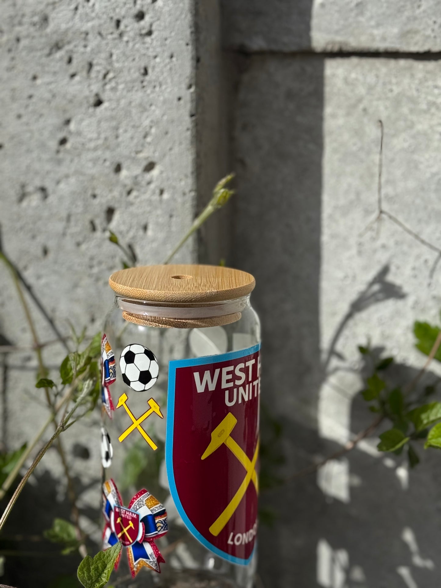 West Ham United Glass Tumbler 16oz