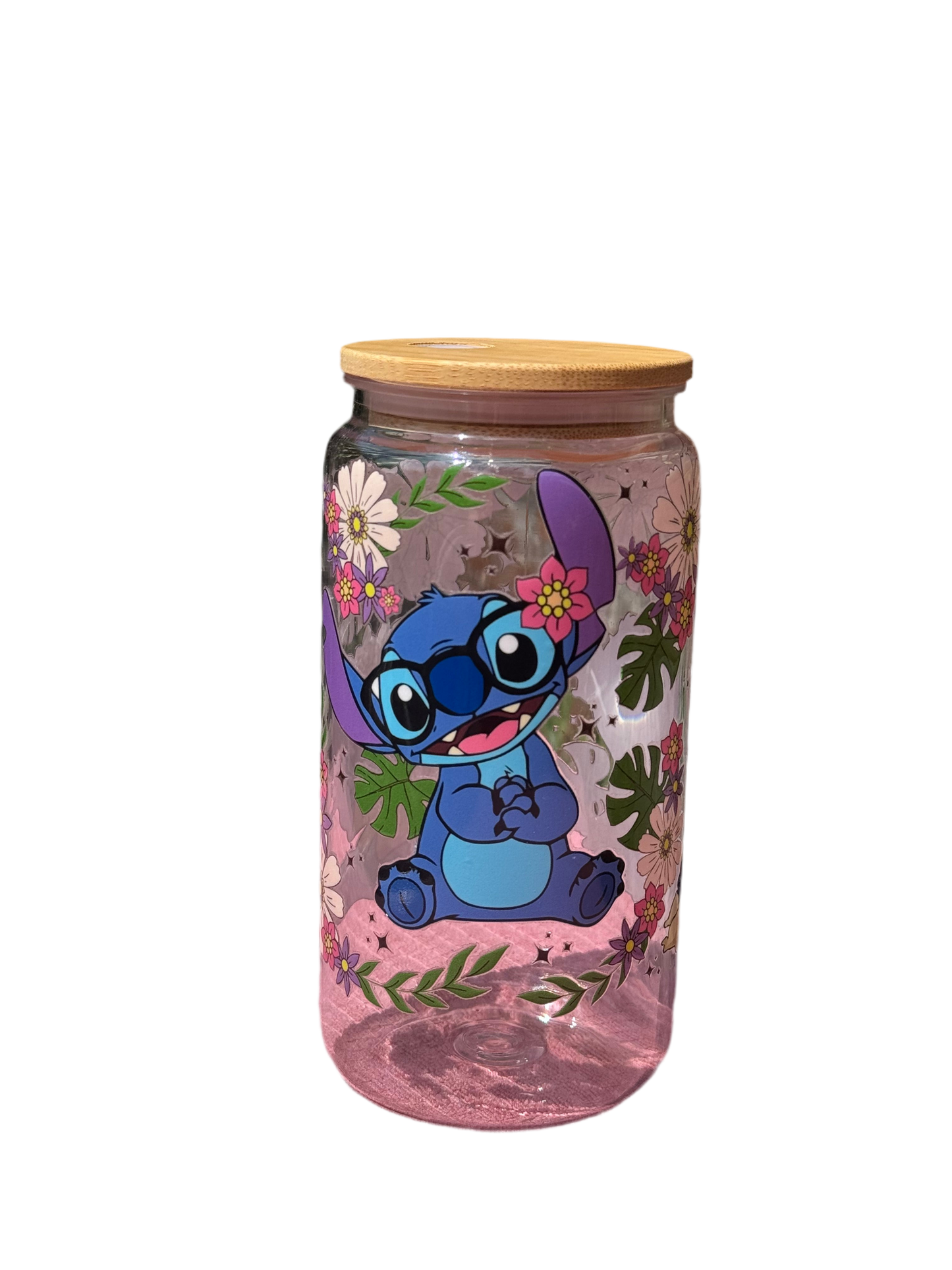 Stitch 16oz/473ml tumbler with bamboo lid and plastic straw