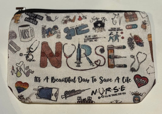 Nurse Zipper Pouch – “Beautiful Day to Save a Life”