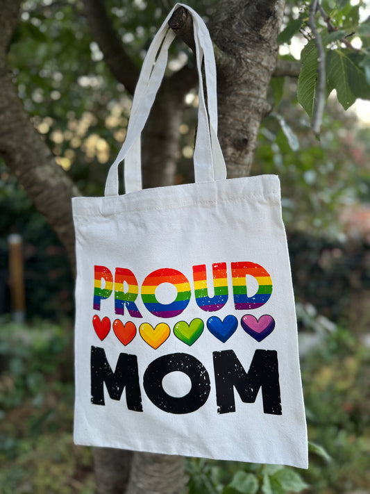 Proud Mom Rainbow Tote Bag Love Loud & Proud! 🌈🖤