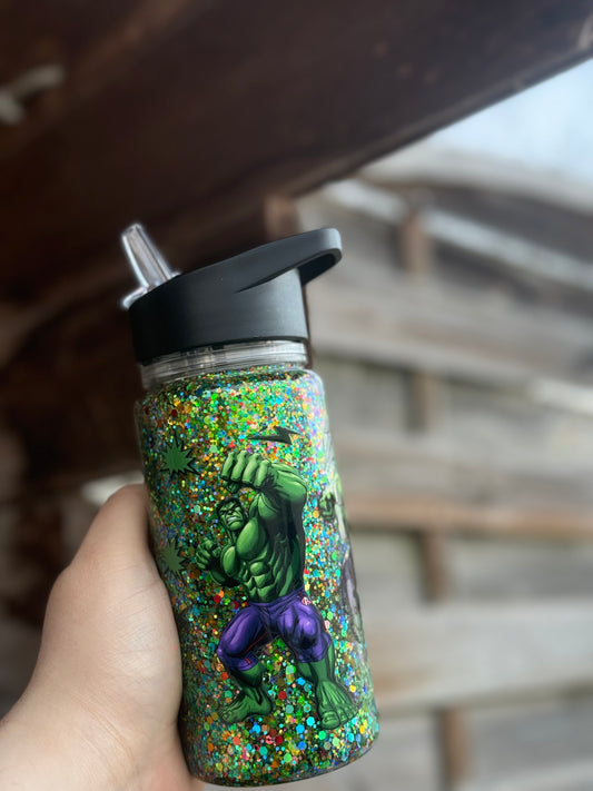 🟢 Hulk Green 10oz Snow Globe Tumbler Black Lid