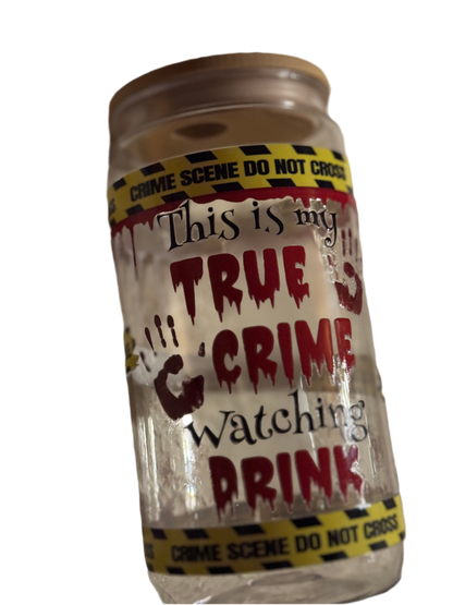 Voici mon verre en acrylique True Crime Watching Drink 16 oz / 473 ml