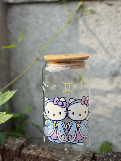 Hello Kitty Gemini Glass Tumbler