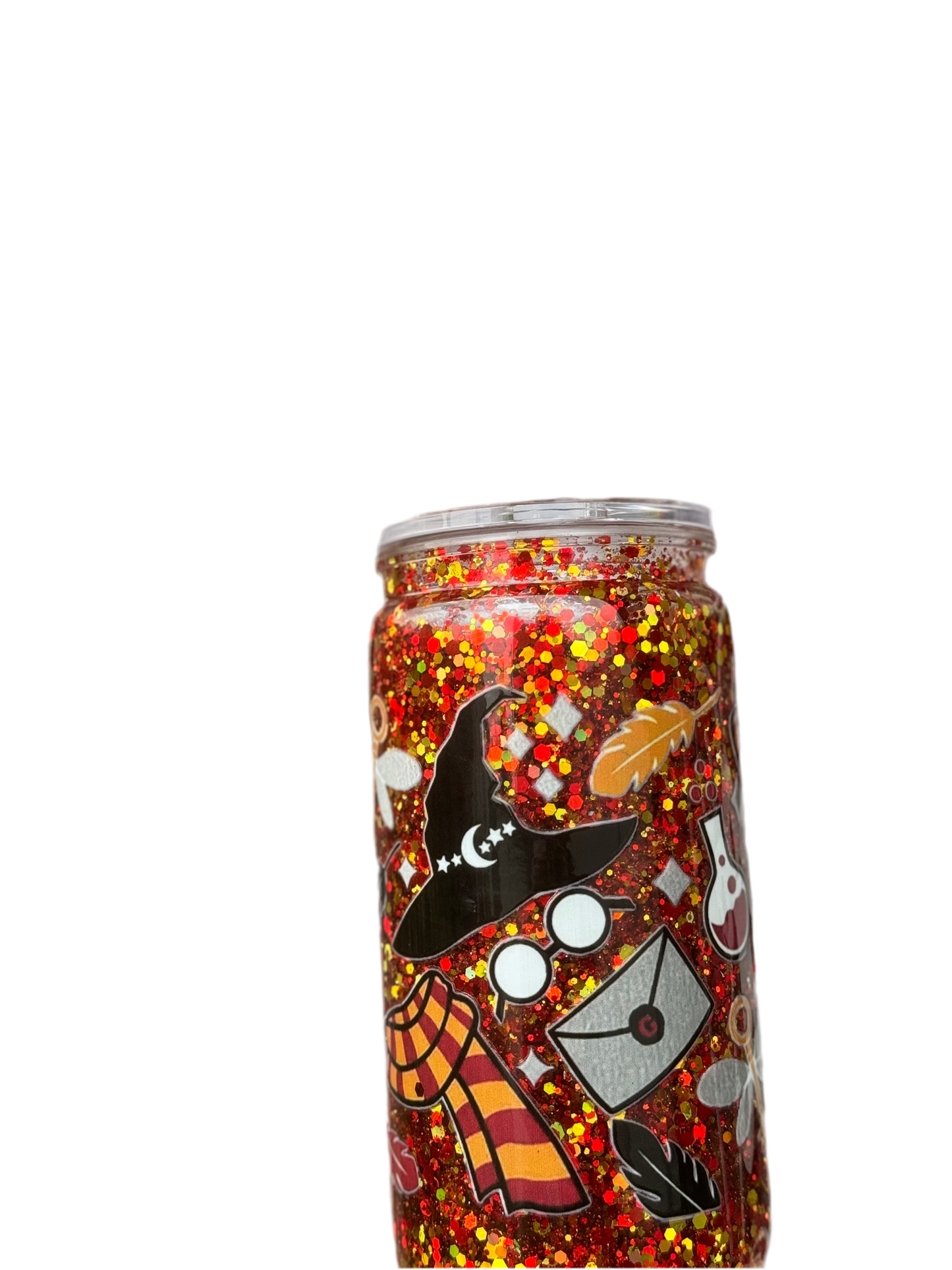 🪄 Harry Potter 16oz /473ml Snow Globe Tumbler Red & Gold Glitter