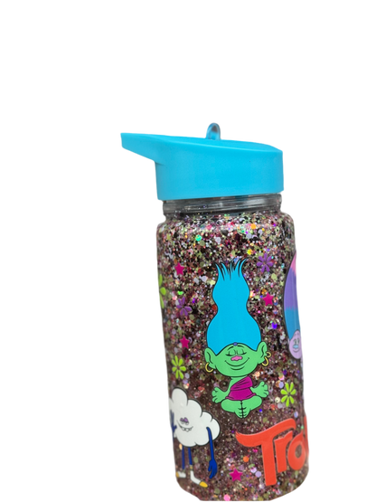Trolls 10oz bottle with blue lid