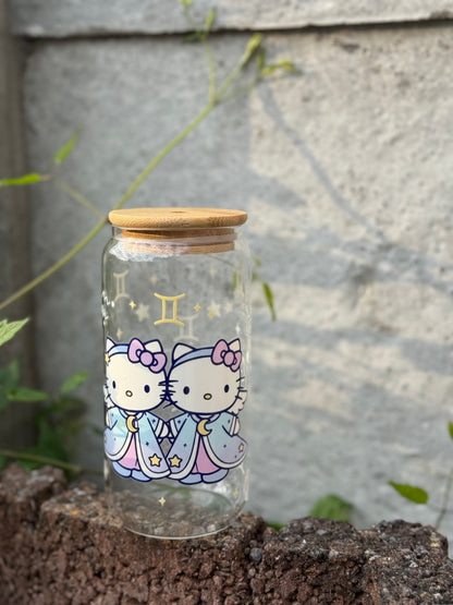 Hello Kitty Gemini Glass Tumbler