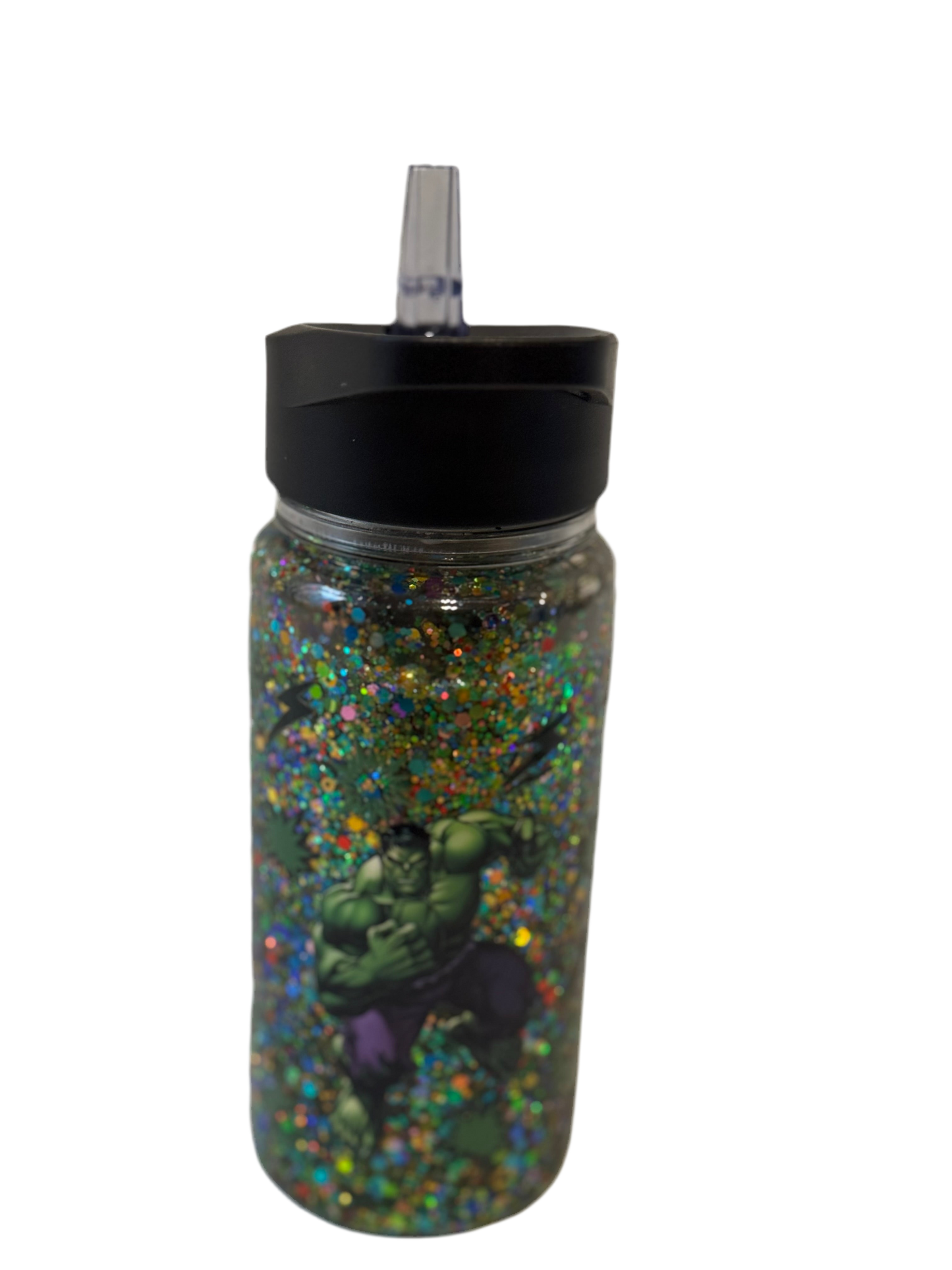 🟢 Hulk Green 10oz Snow Globe Tumbler Black Lid