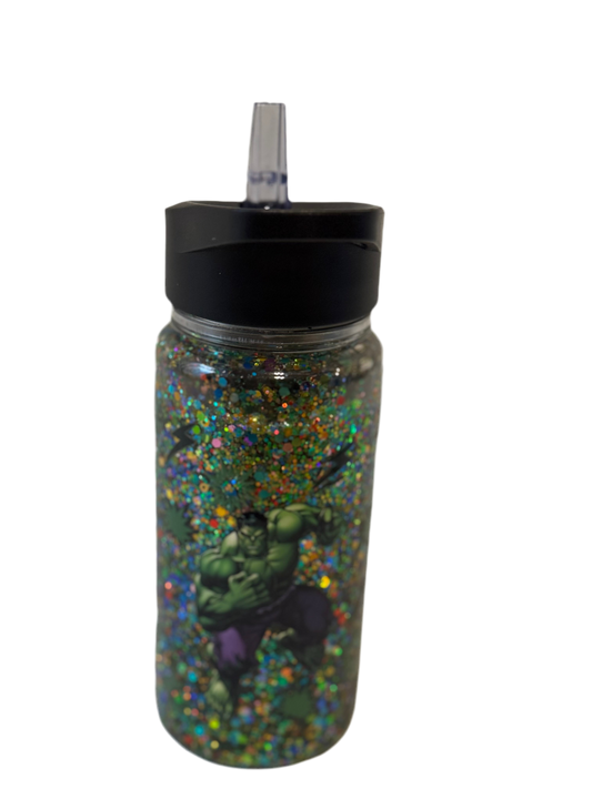 🟢 Hulk Green 10oz Snow Globe Tumbler Black Lid