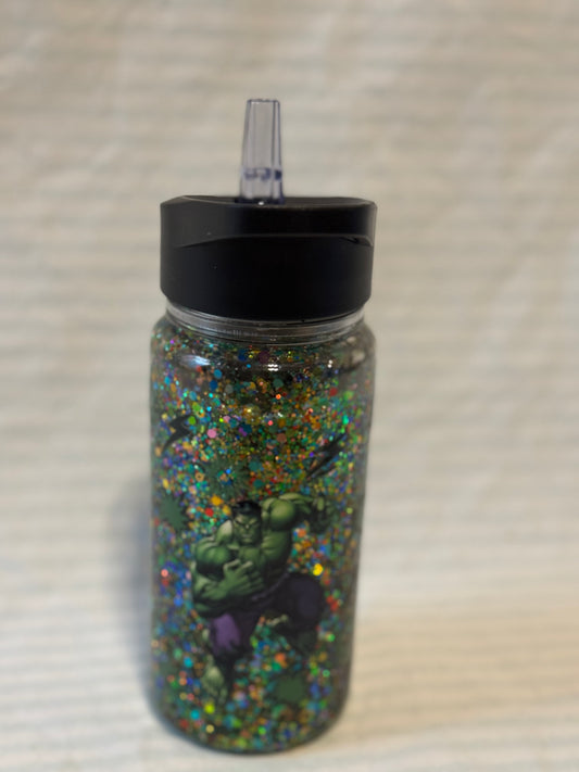 🟢 Hulk Green 10oz Snow Globe Tumbler Black Lid